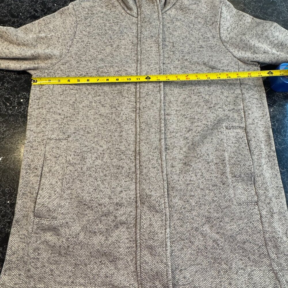 Lands' End Womens Grey Herringbone Fleece Jacket XL/18 - Picture 12 of 15